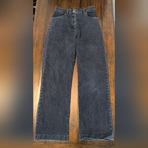 Loup Parker High Rise Wide Leg Jeans Dark Wash Denim Size Small